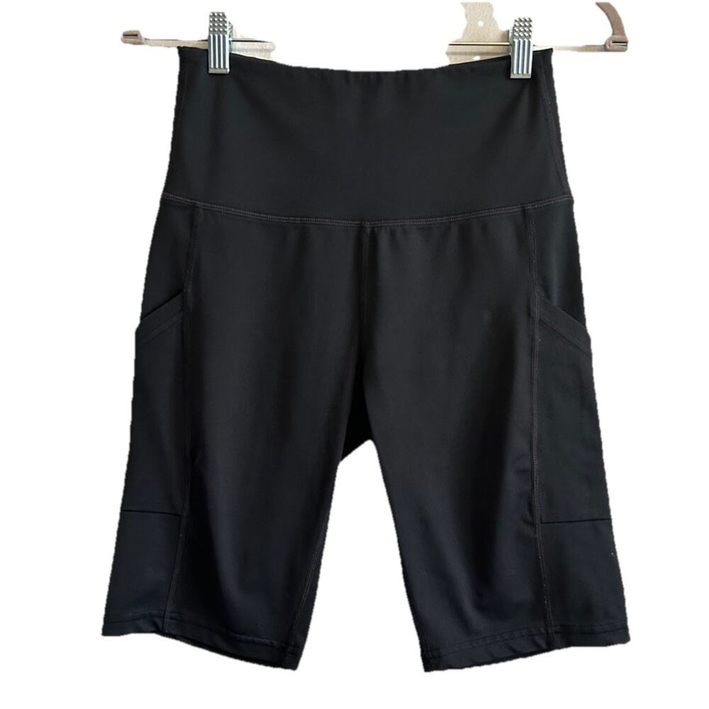 Firm Abs Womens Bike Shorts Small Pockets Tummy Tuck Athletic Gym Walk Run Yoga